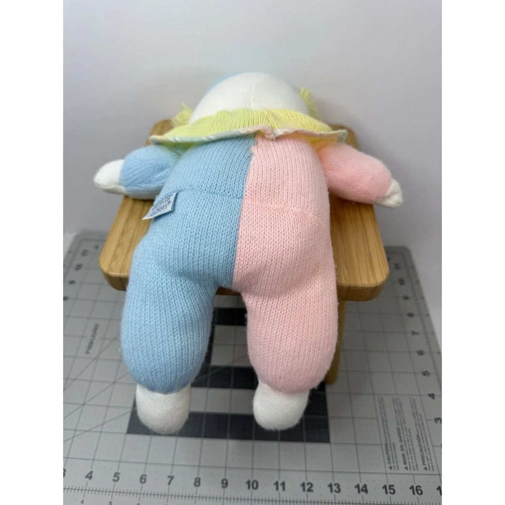 VTG Eden Pastel Clown Plush Knit Baby Color Block‎ 12